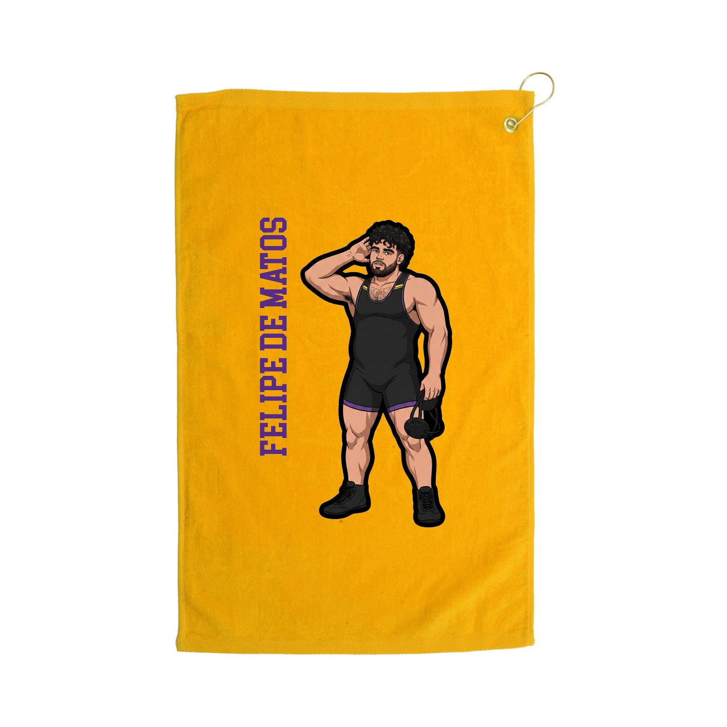 Golf Towel — Name Vertical in Gold