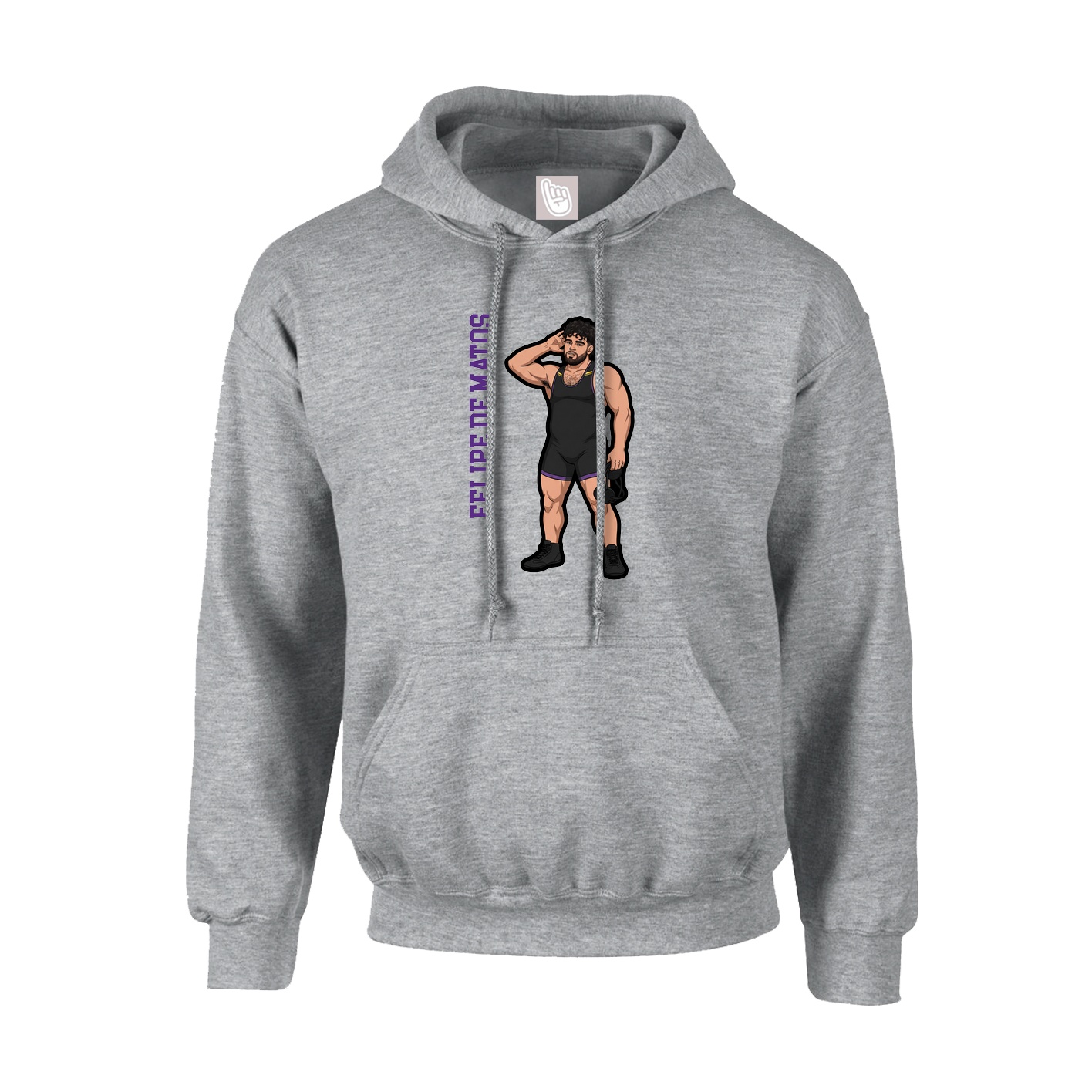 Youth Hoodie — Name Vertical in Grey