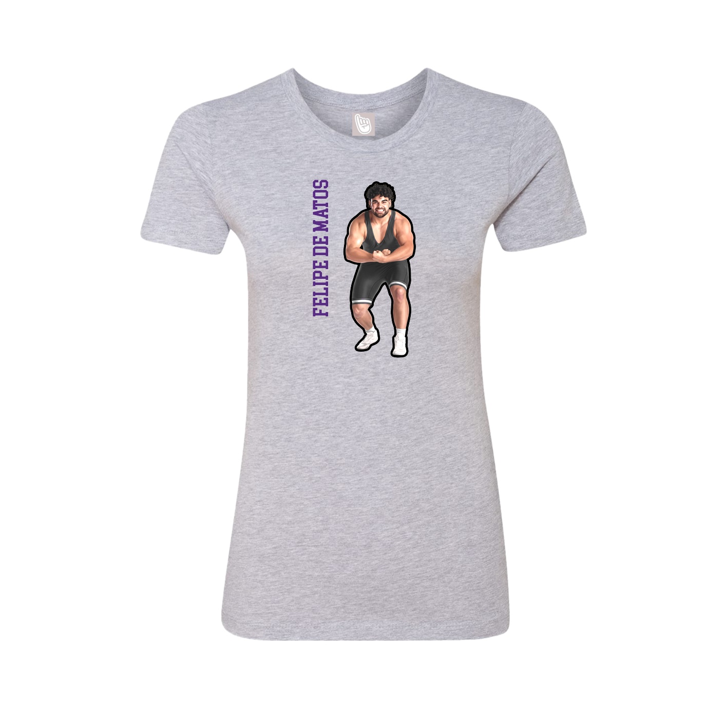 Fitted Women's Tee — Name Vertical in Grey