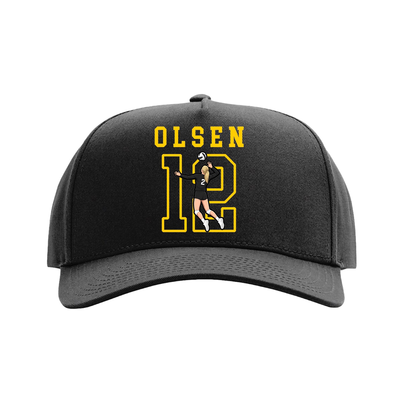 Full Fabric Five-Panel Champ Cap — Shirsey in Black