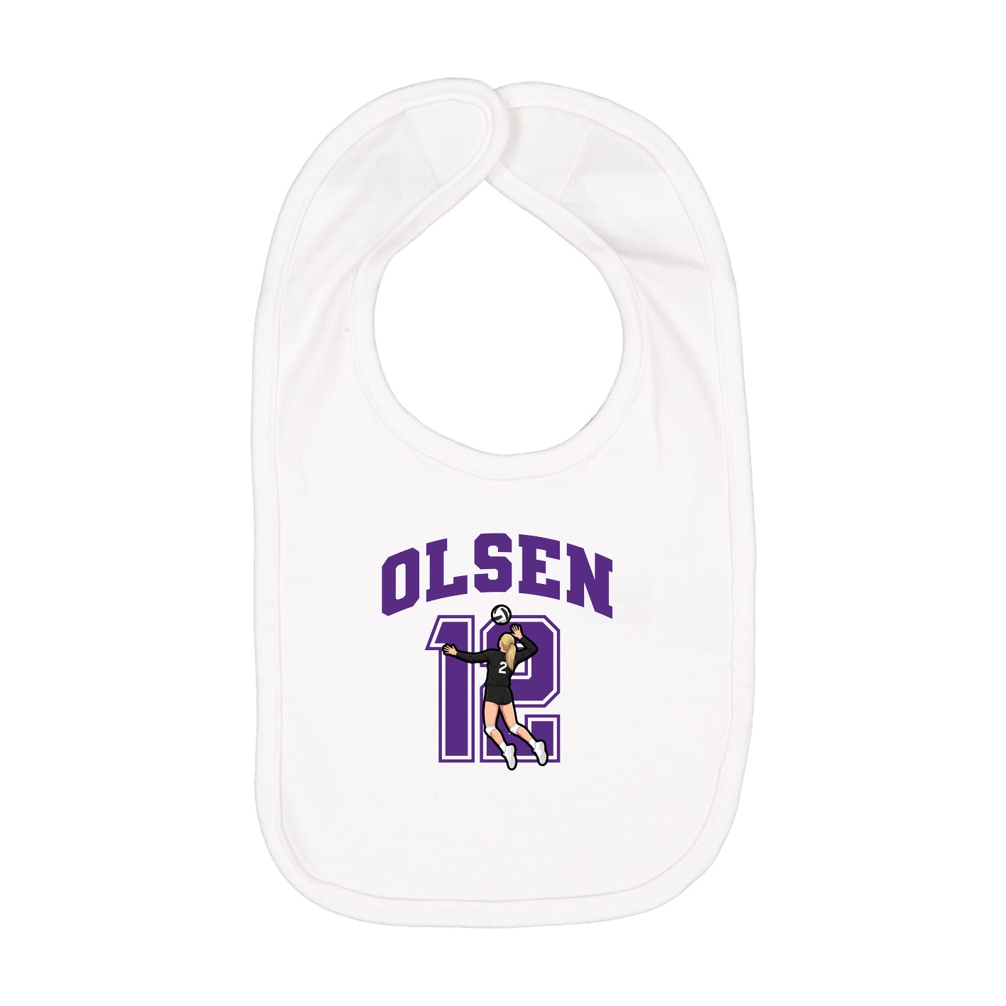 Infant Bib — Number in White
