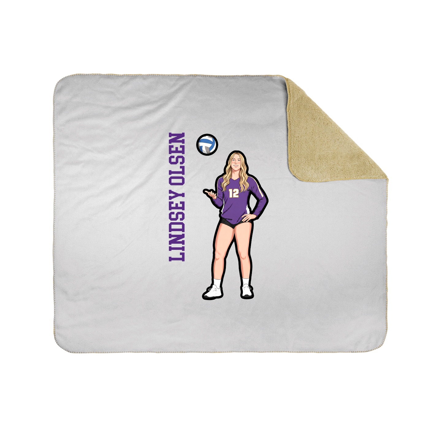 Throw Blanket — Name Vertical in White