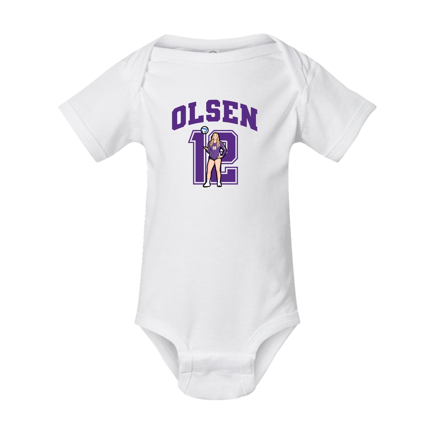 Baby Onesie — Number in White