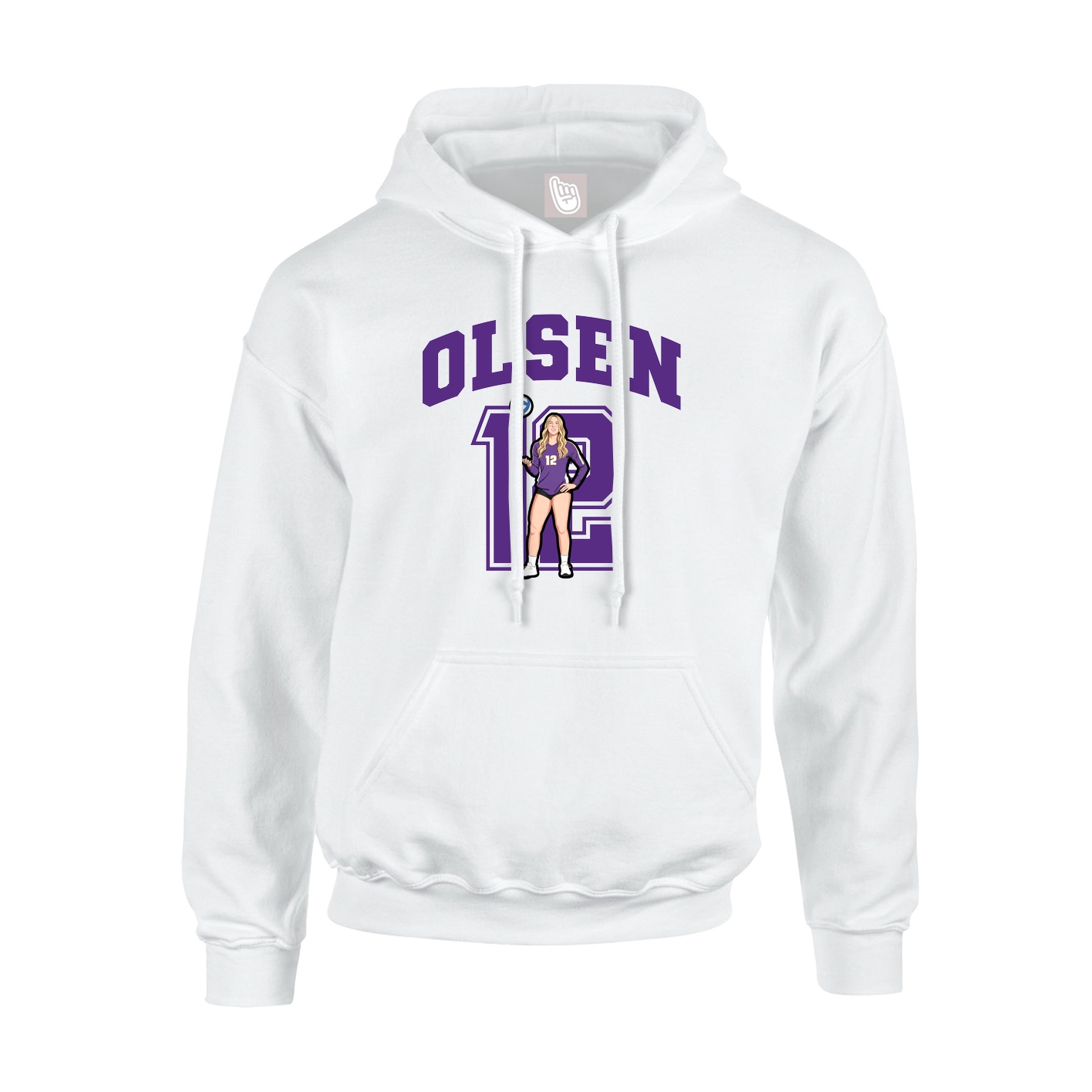 Hoodie — Number in White