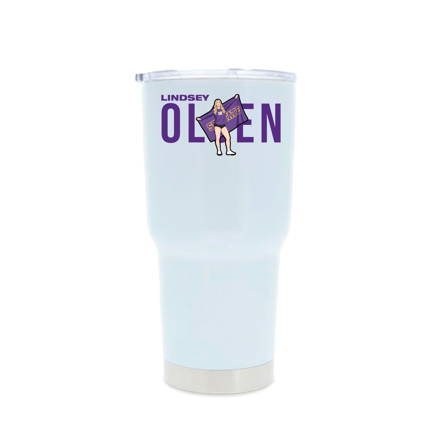 30oz Stainless Steel Tumbler — Player Name in White