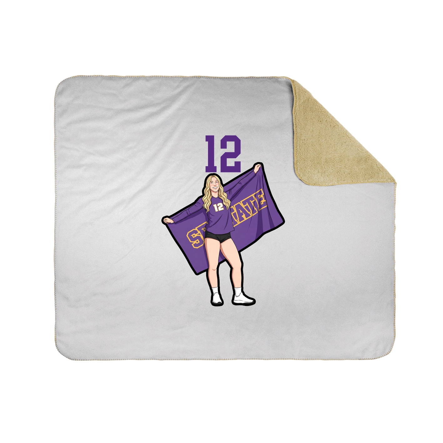 Throw Blanket — Number Top in White
