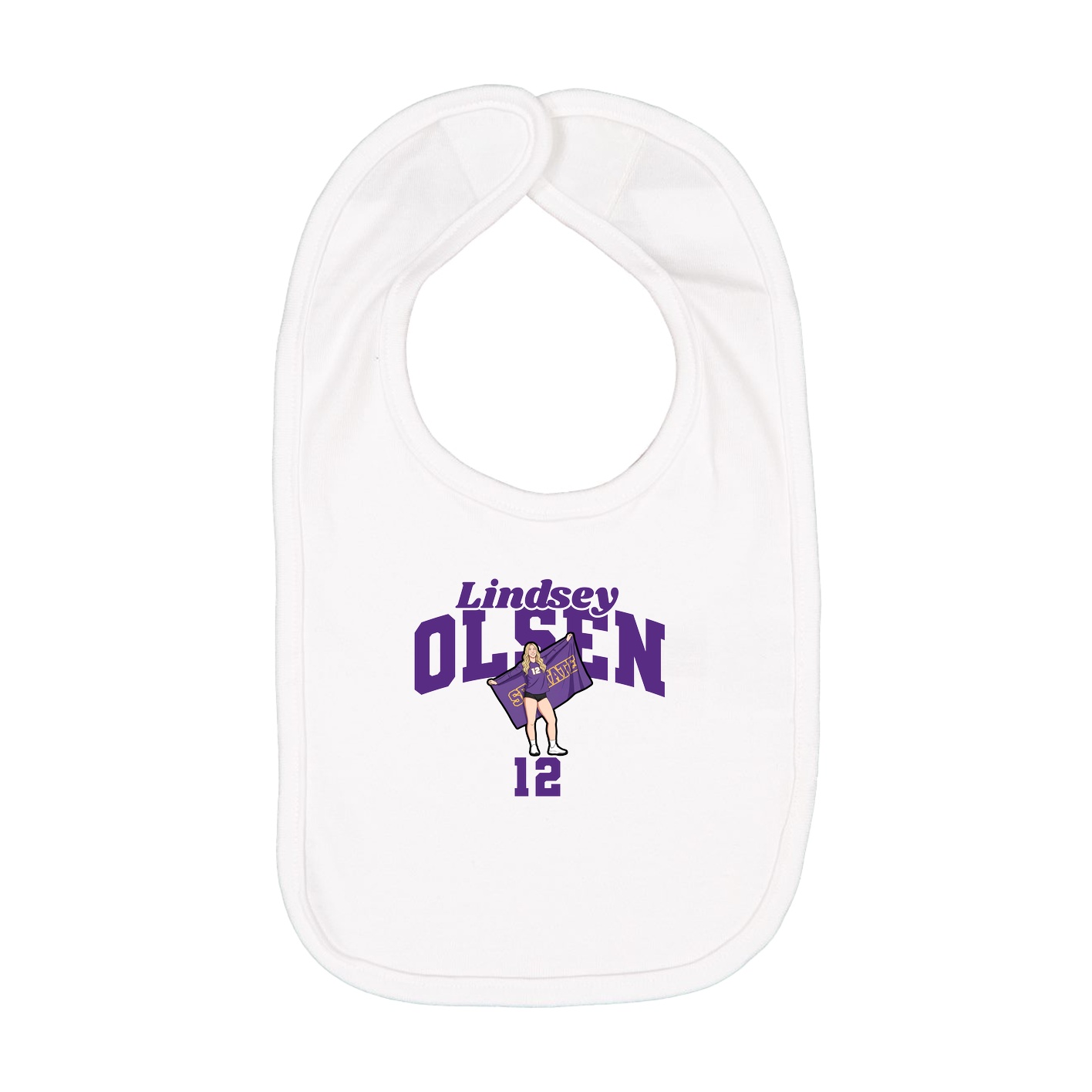 Infant Bib — Signature Arch in White
