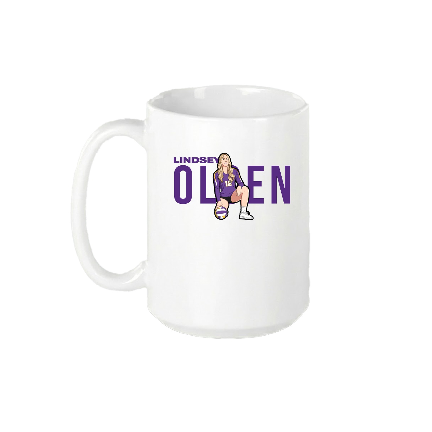 15oz Coffee Mug — Player Name in White