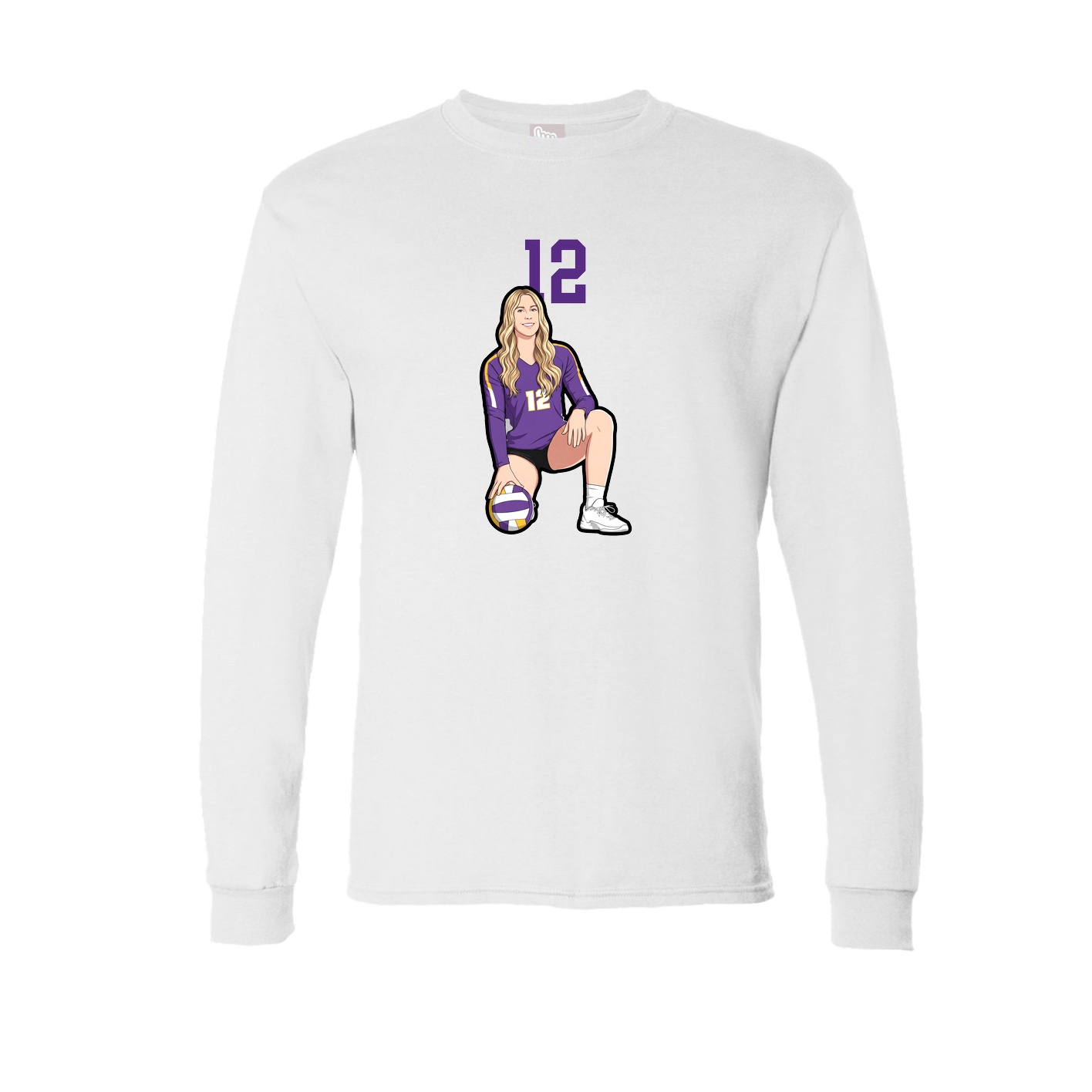 Long Sleeve Tee — Number Top in White