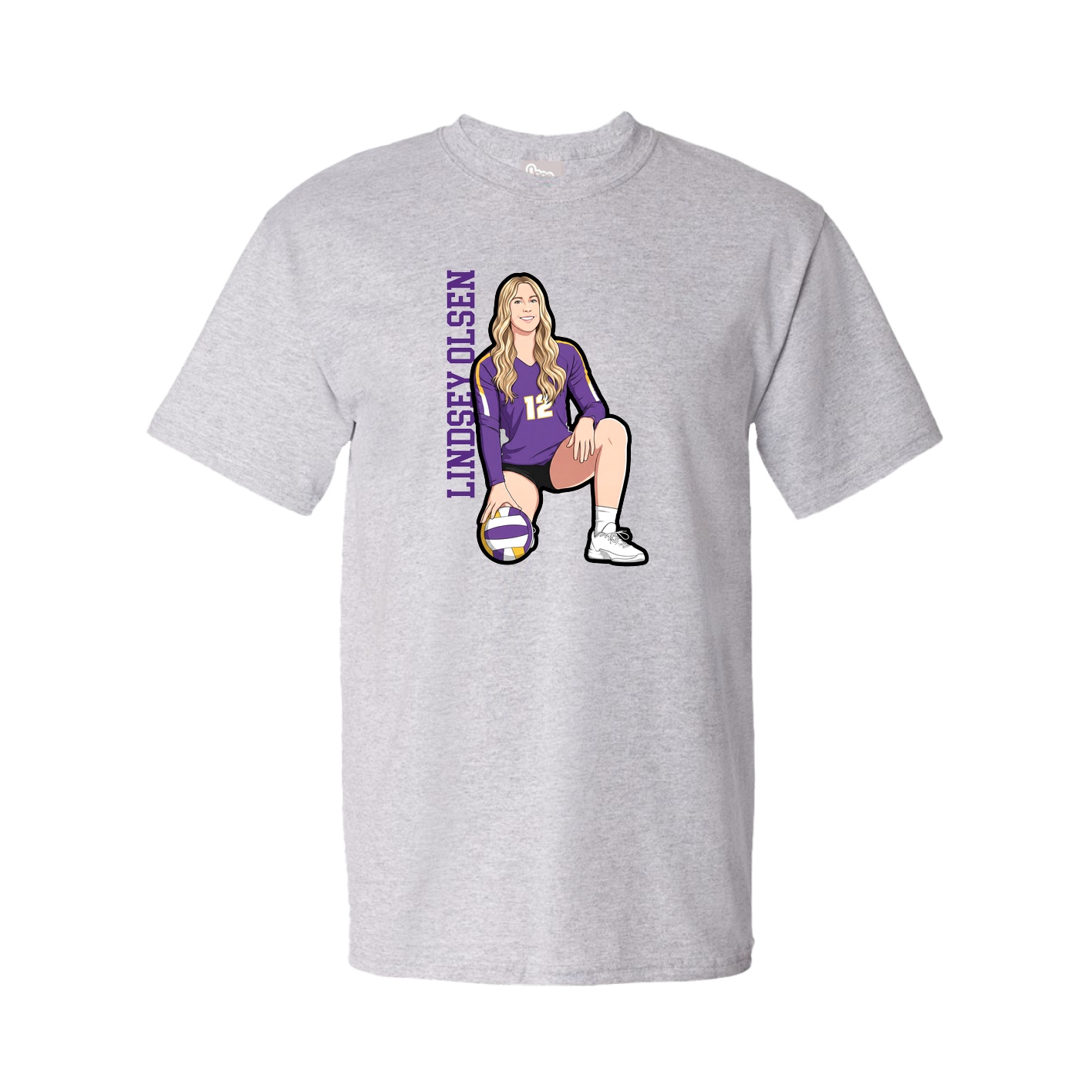 Youth Tee — Name Vertical in Grey