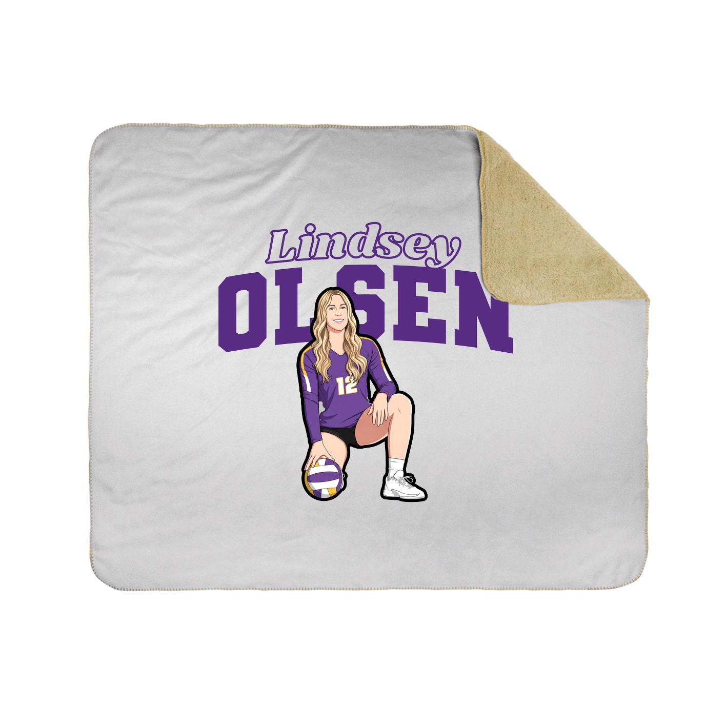 Throw Blanket — Name Arch in White