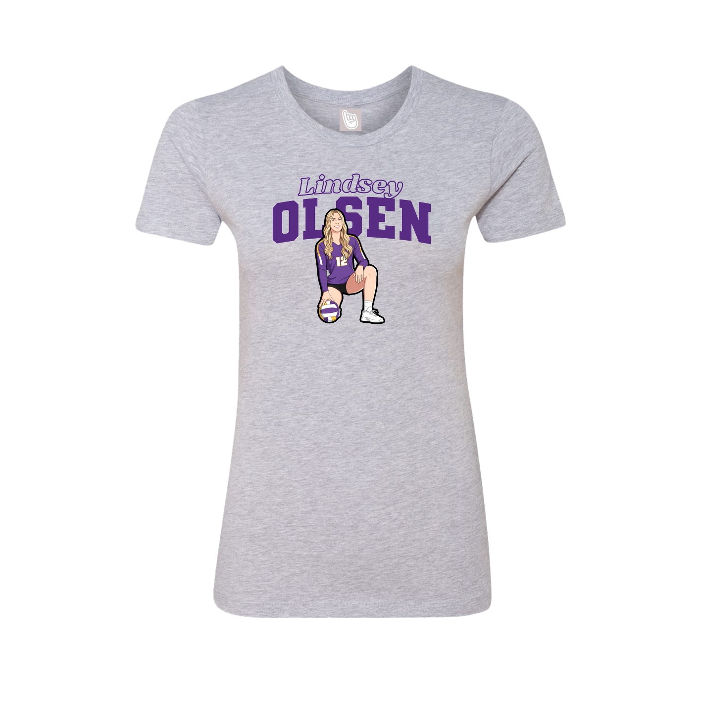 Womens Tee — Name Arch in Grey