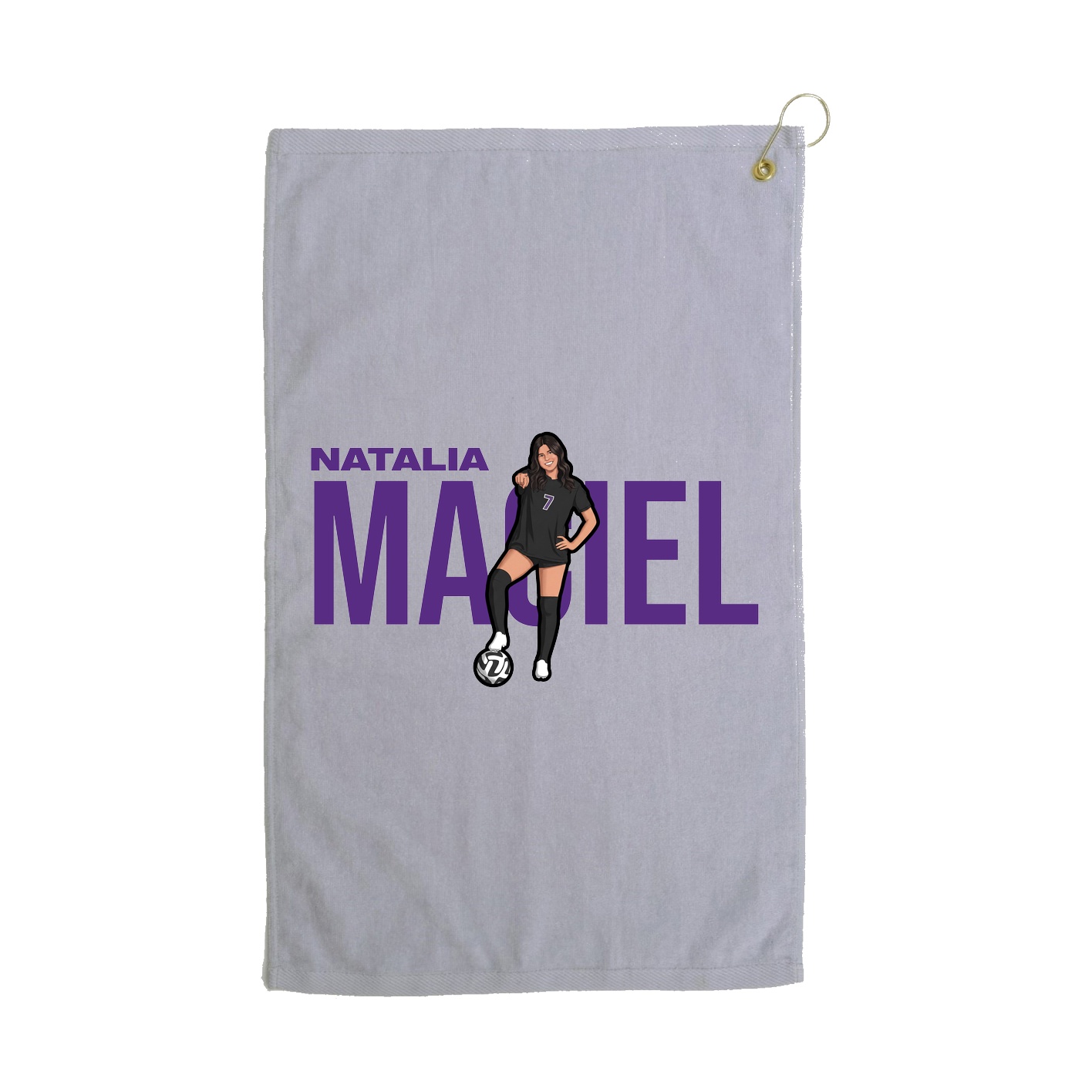 Golf Towel — Player Name in Grey