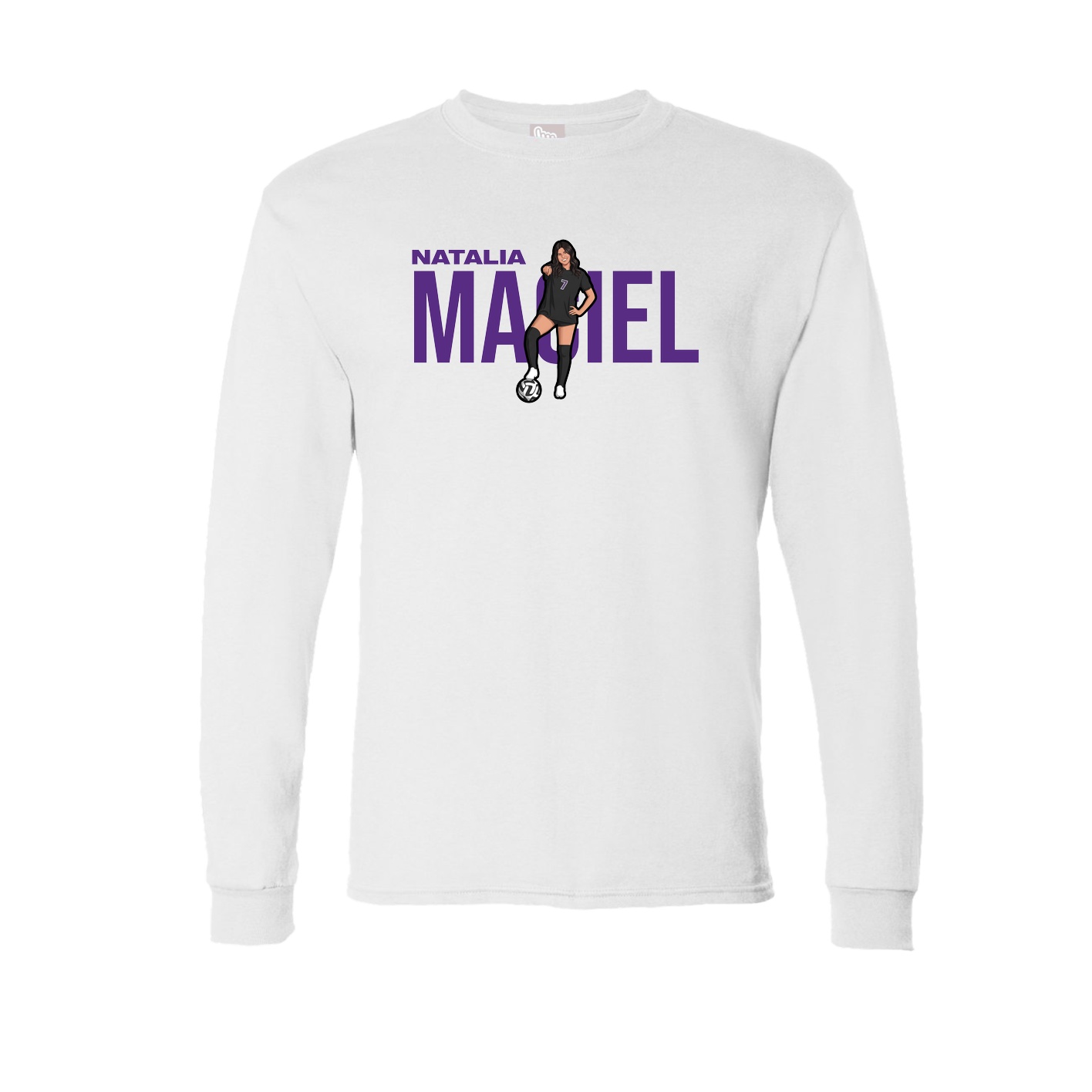 Long Sleeve Tee — Player Name in White