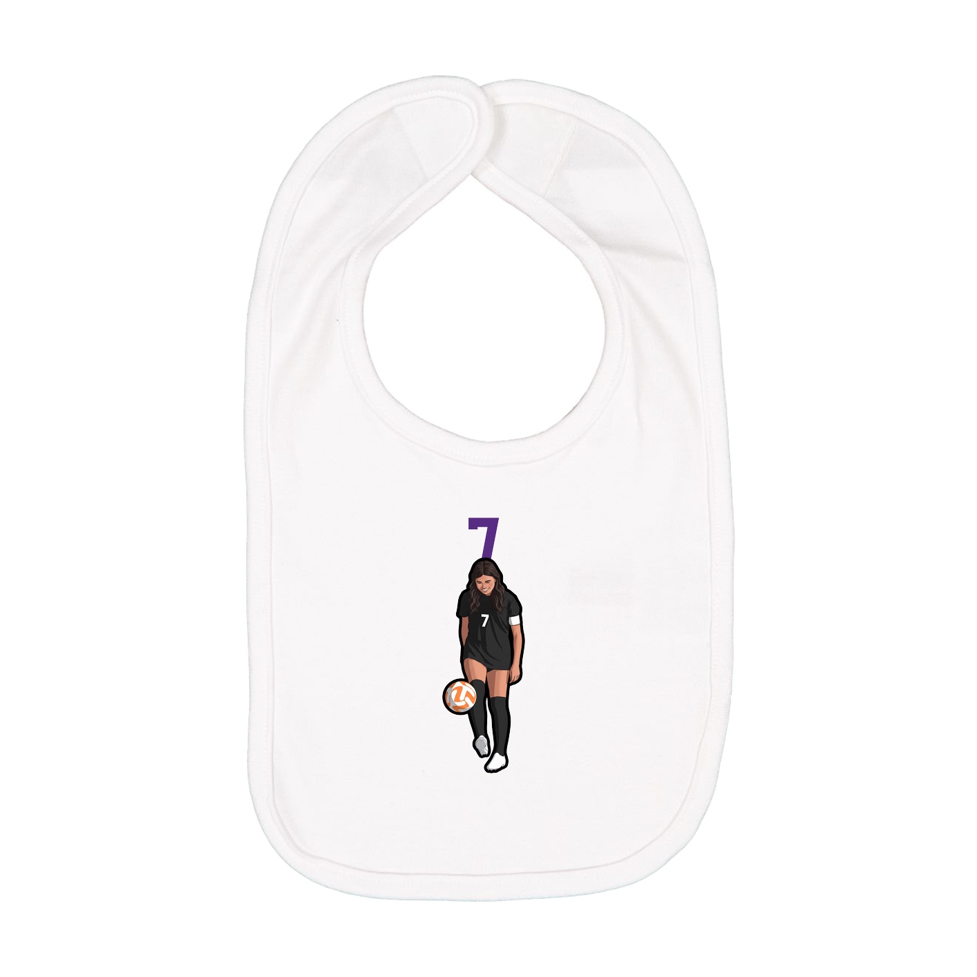 Infant Bib — Number Top in White