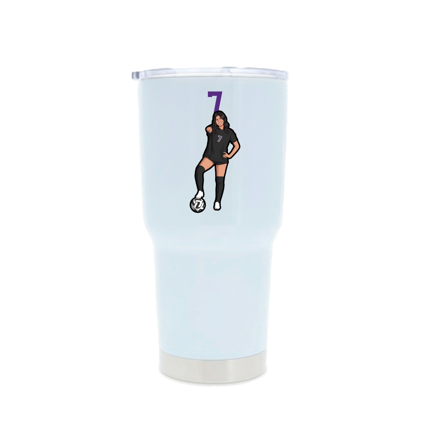 30oz Stainless Steel Tumbler — Number Top in White