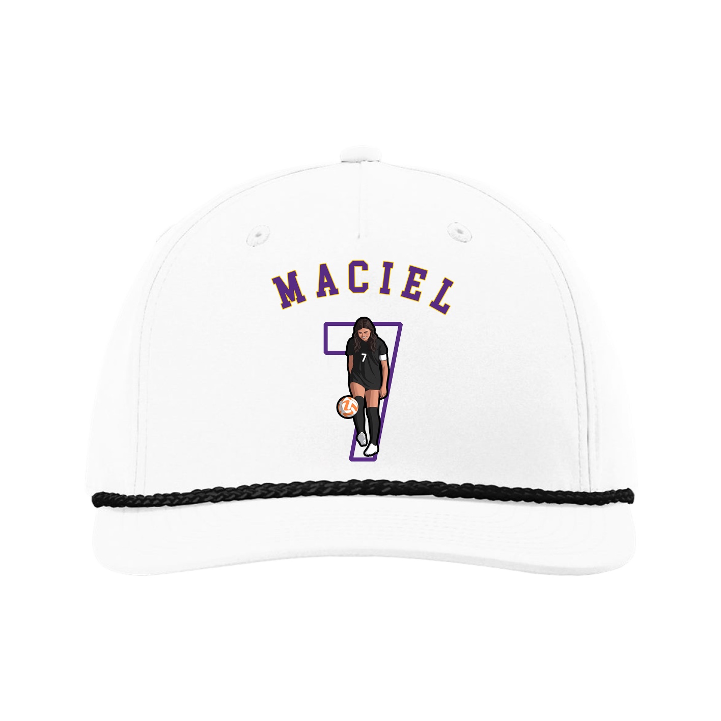 Five-Panel Classic Rope Cap — Shirsey Arch in White