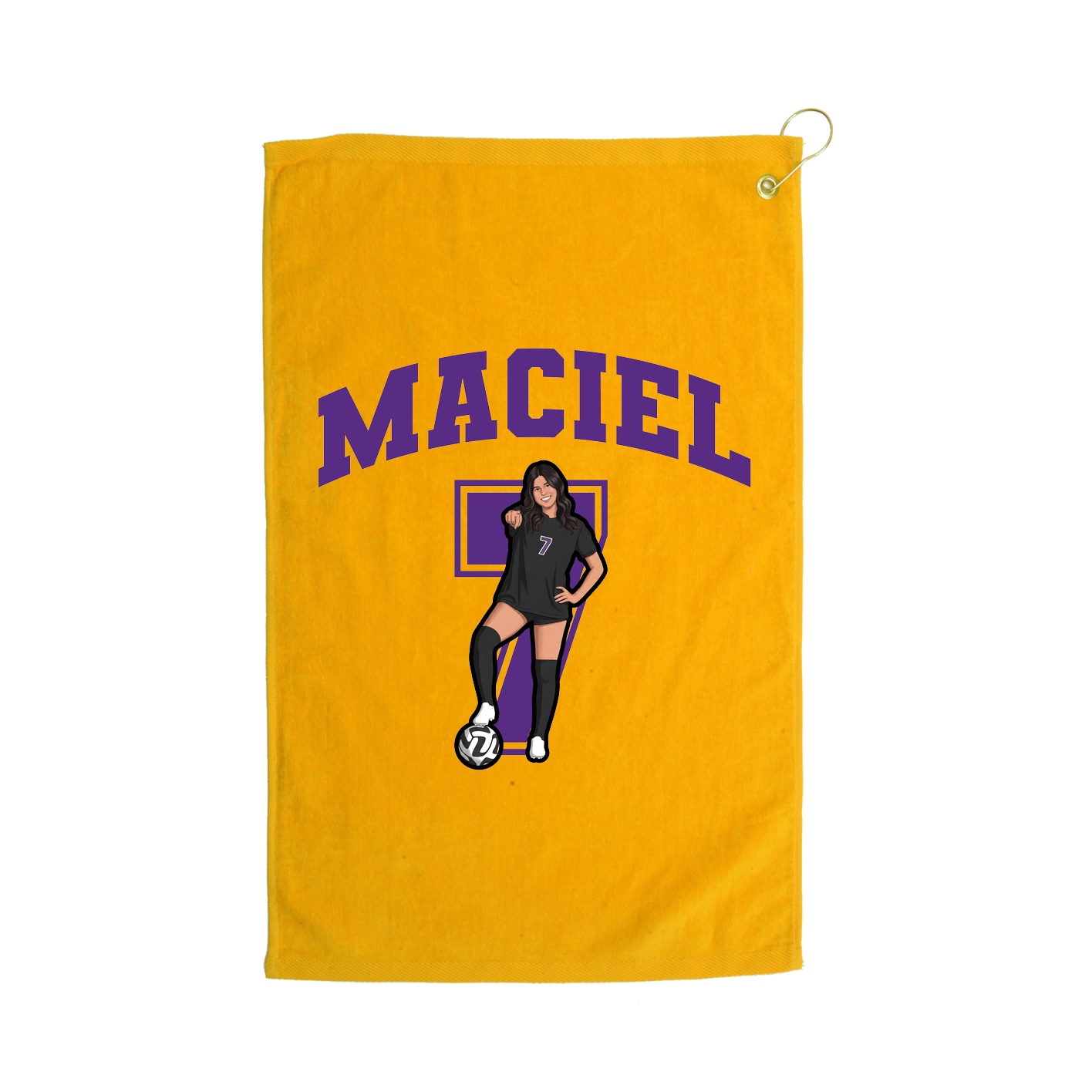Golf Towel — Number in Gold