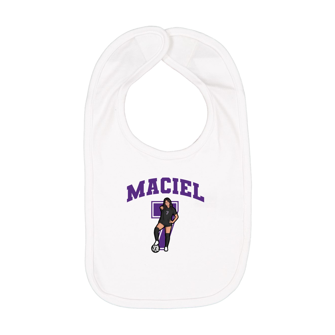Infant Bib — Number in White