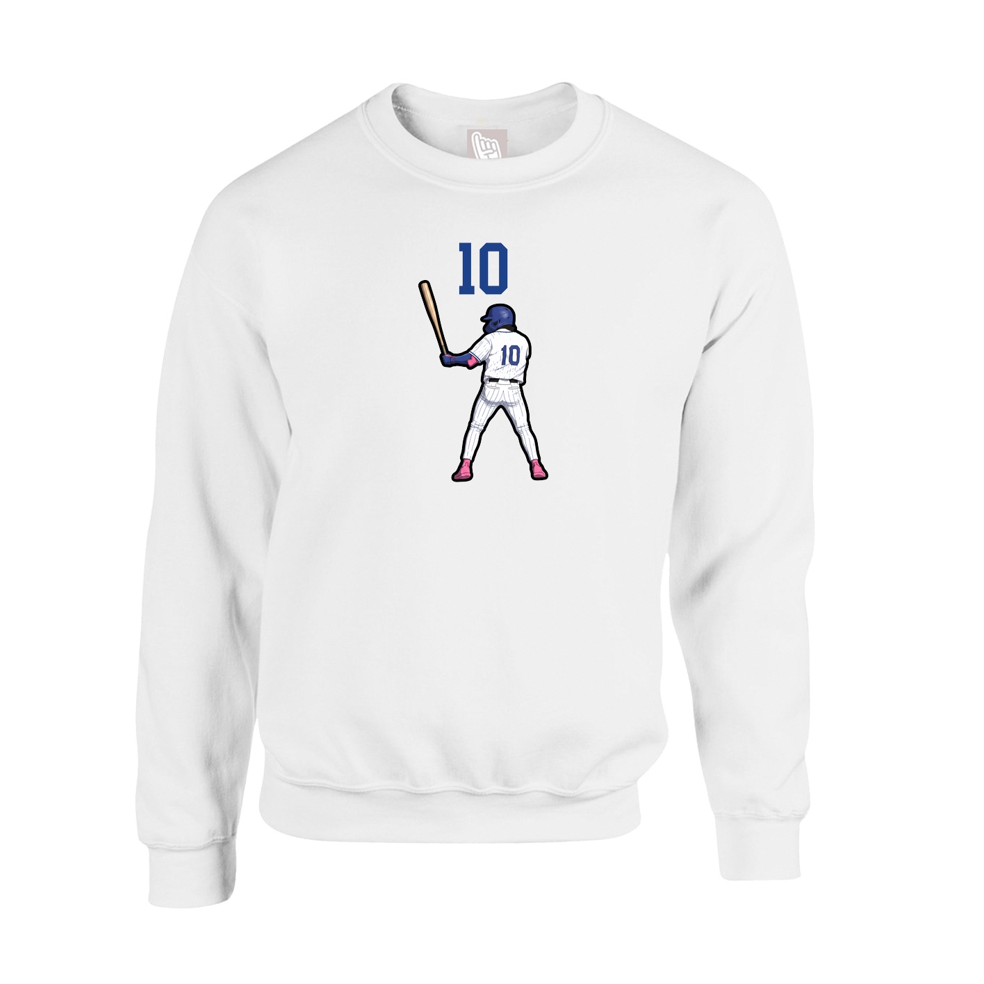 Fleece Crew — Number Top in White