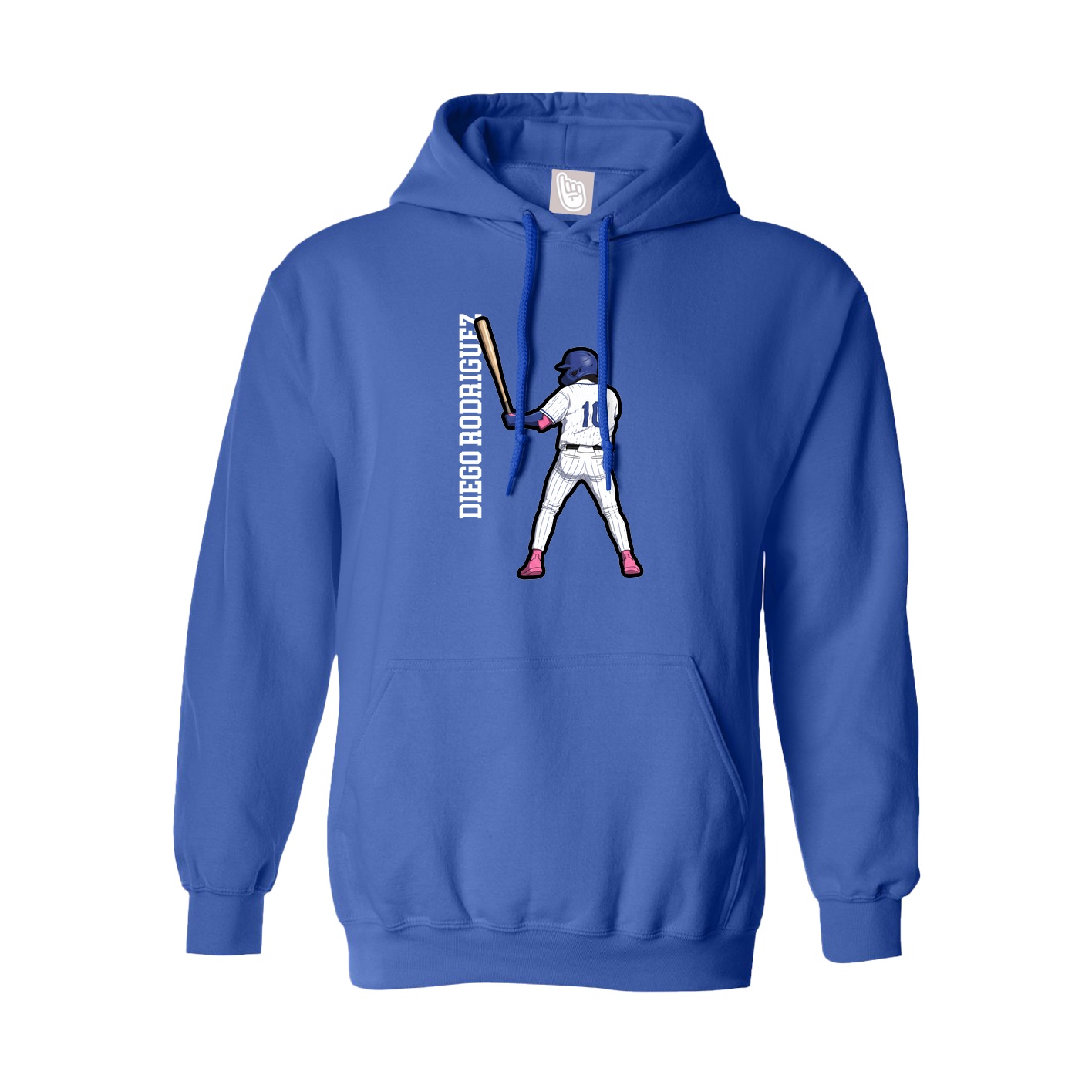 Youth Hoodie — Name Vertical in Royal