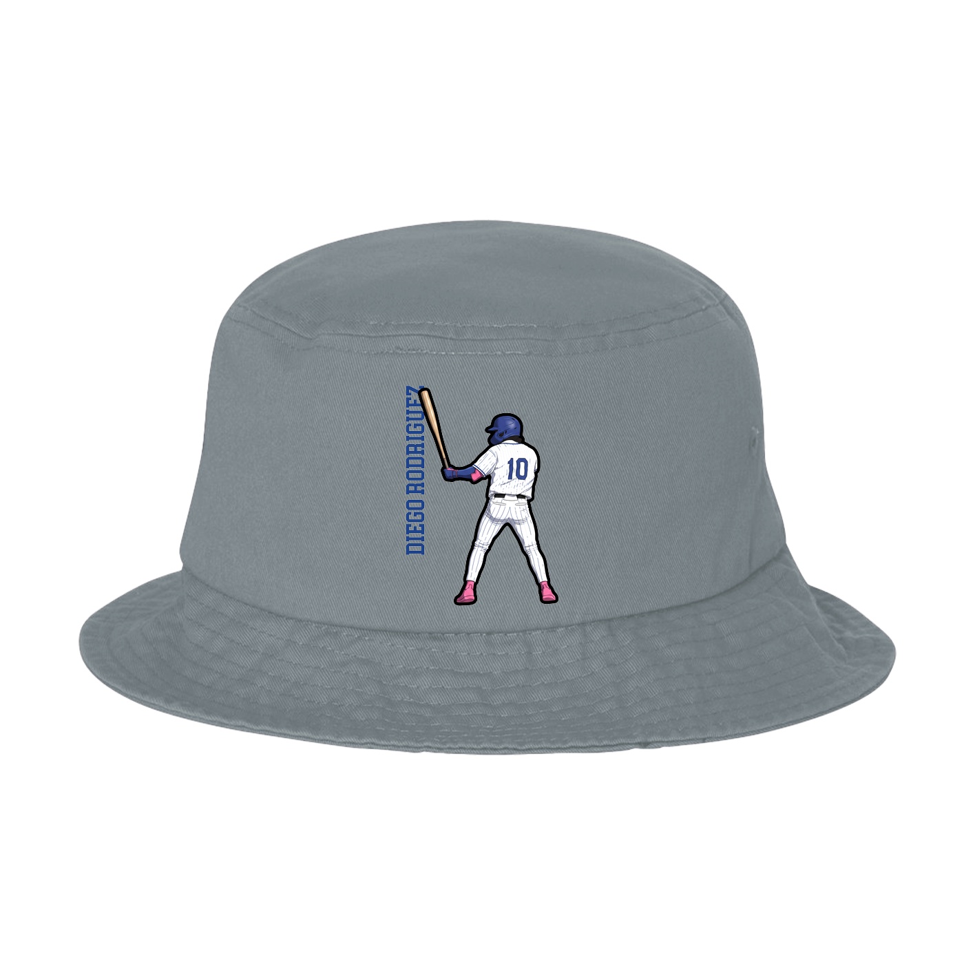 Bucket Cap — Name Vertical in Grey