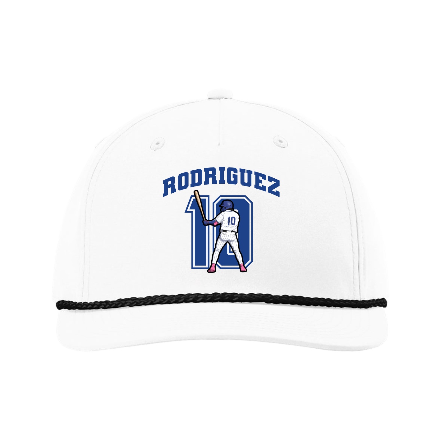 Five-Panel Classic Rope Cap — Number in White