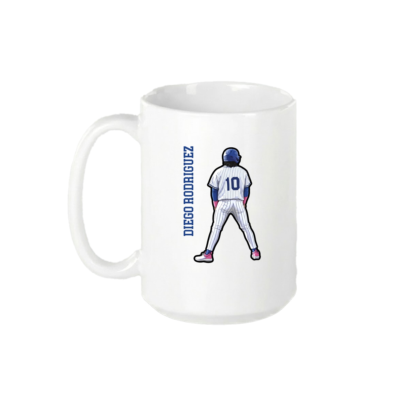 15oz Coffee Mug — Name Vertical in White