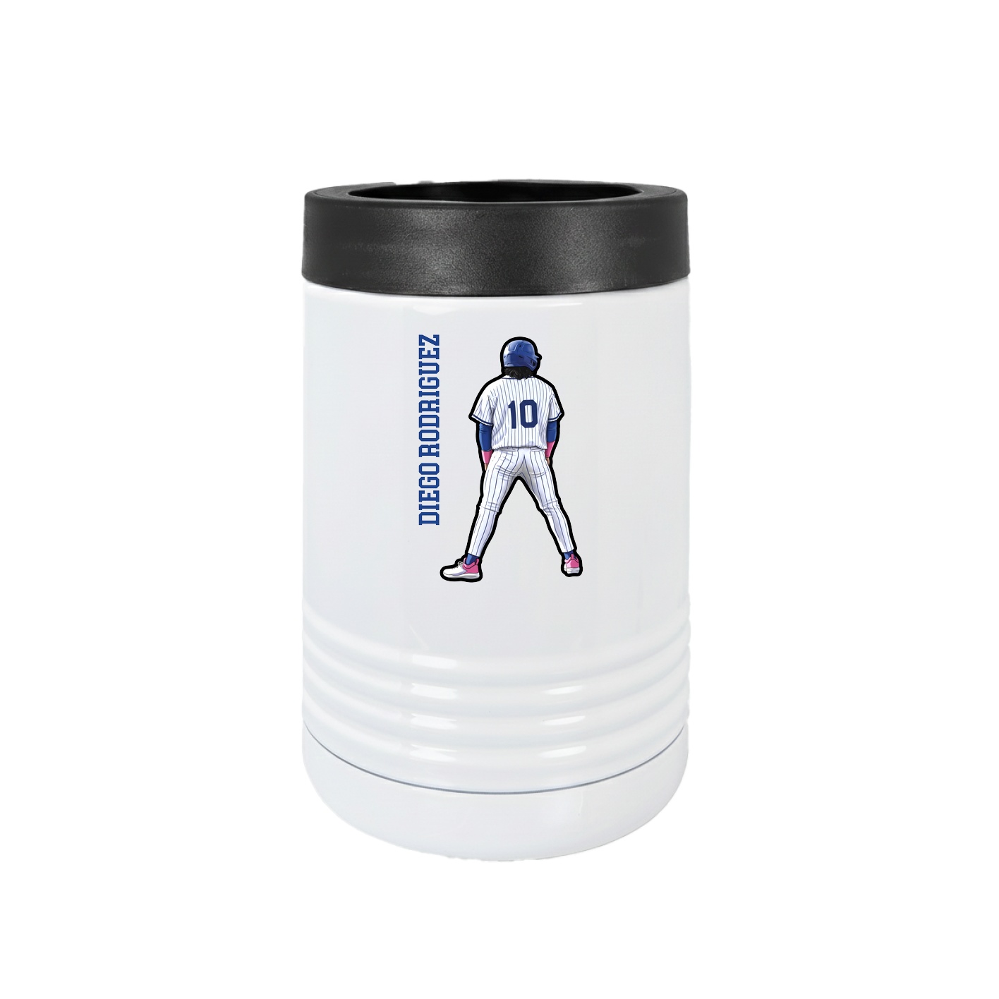 Beverage Holder — Name Vertical in White