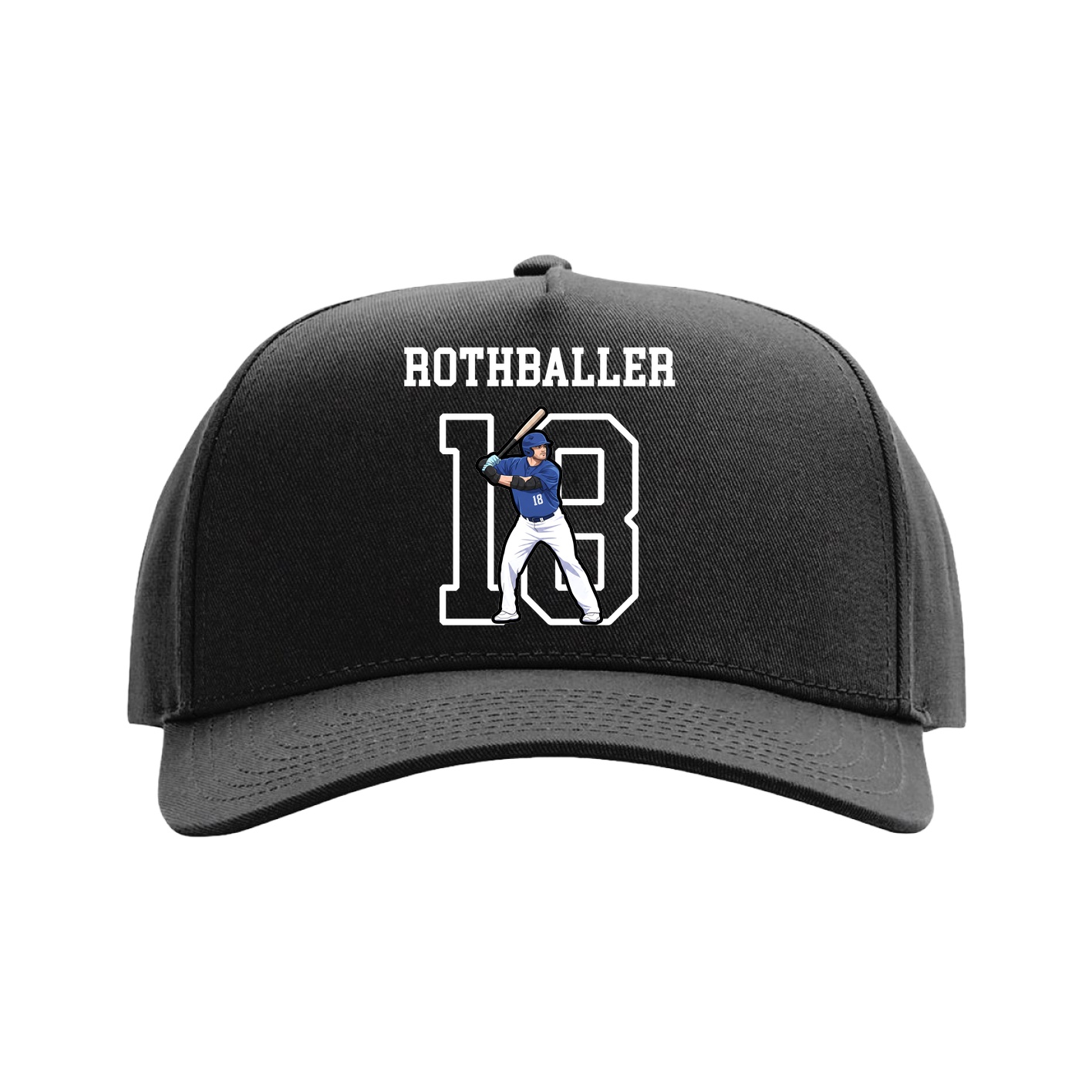 Full Fabric Five-Panel Champ Cap — Shirsey in Black