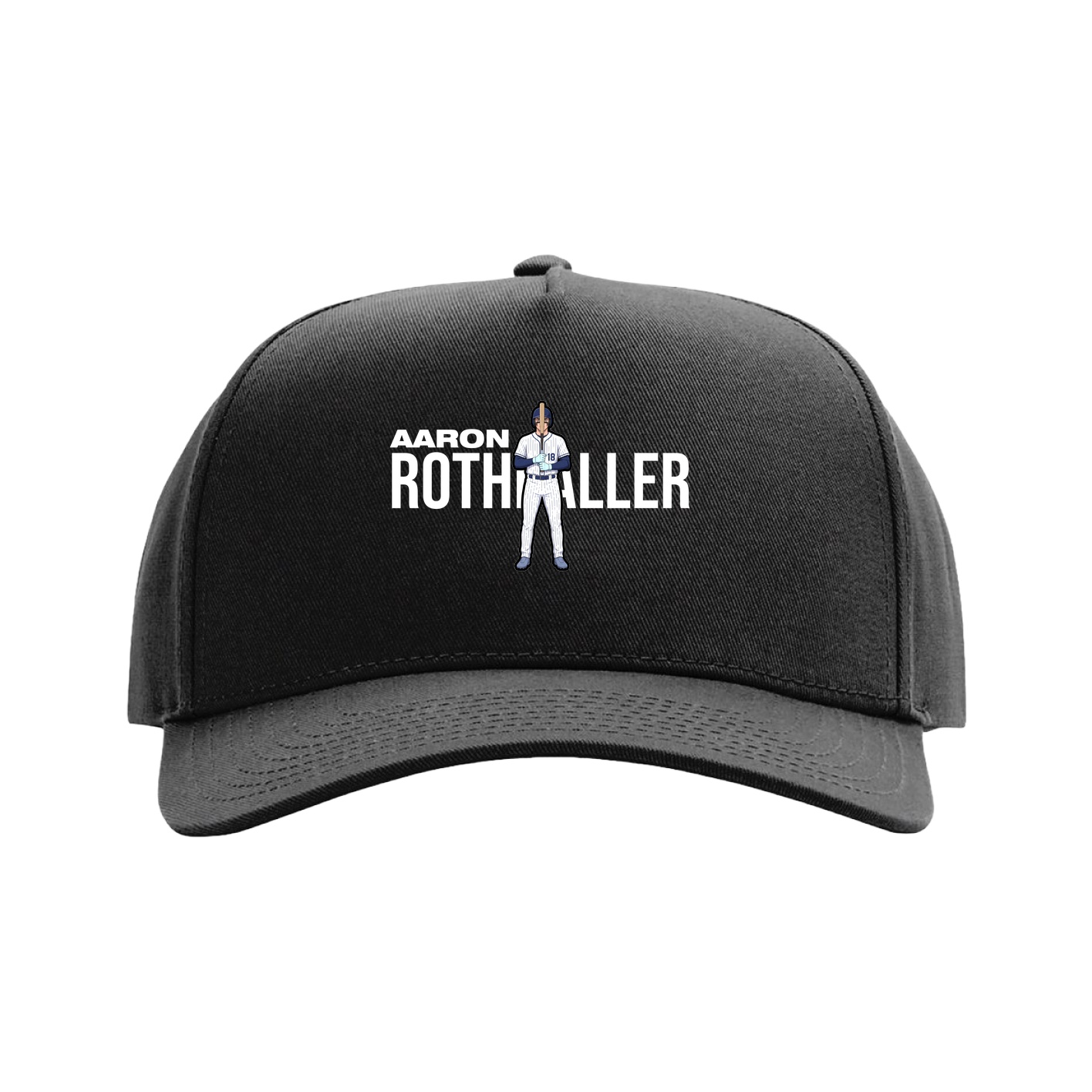 Full Fabric Five-Panel Champ Cap — Player Name in Black