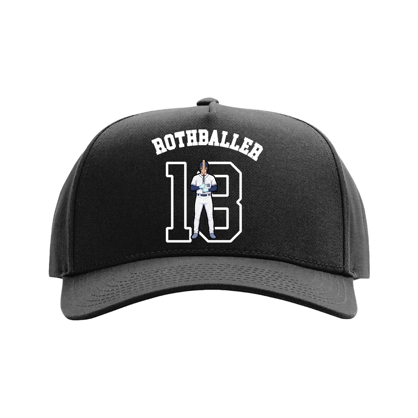 Full Fabric Five-Panel Champ Cap — Shirsey Arch in Black