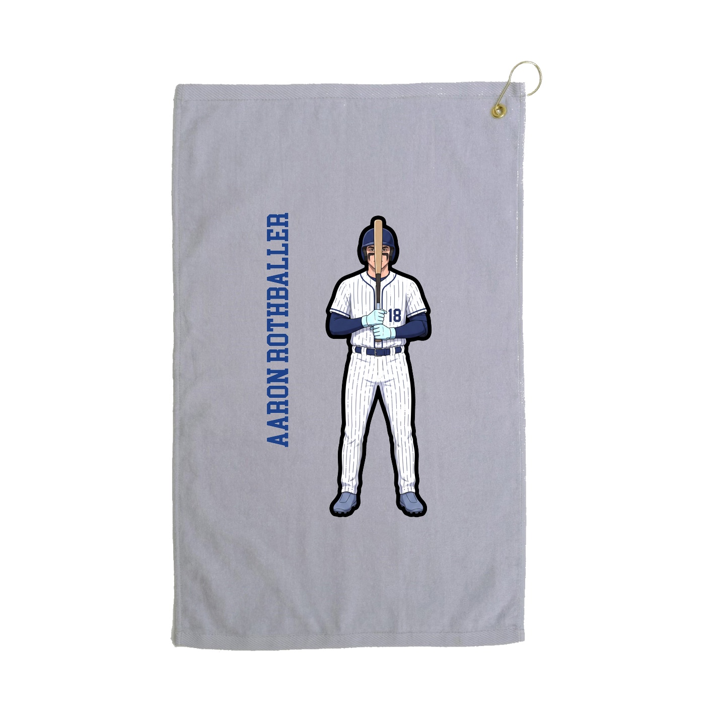 Golf Towel — Name Vertical in Grey