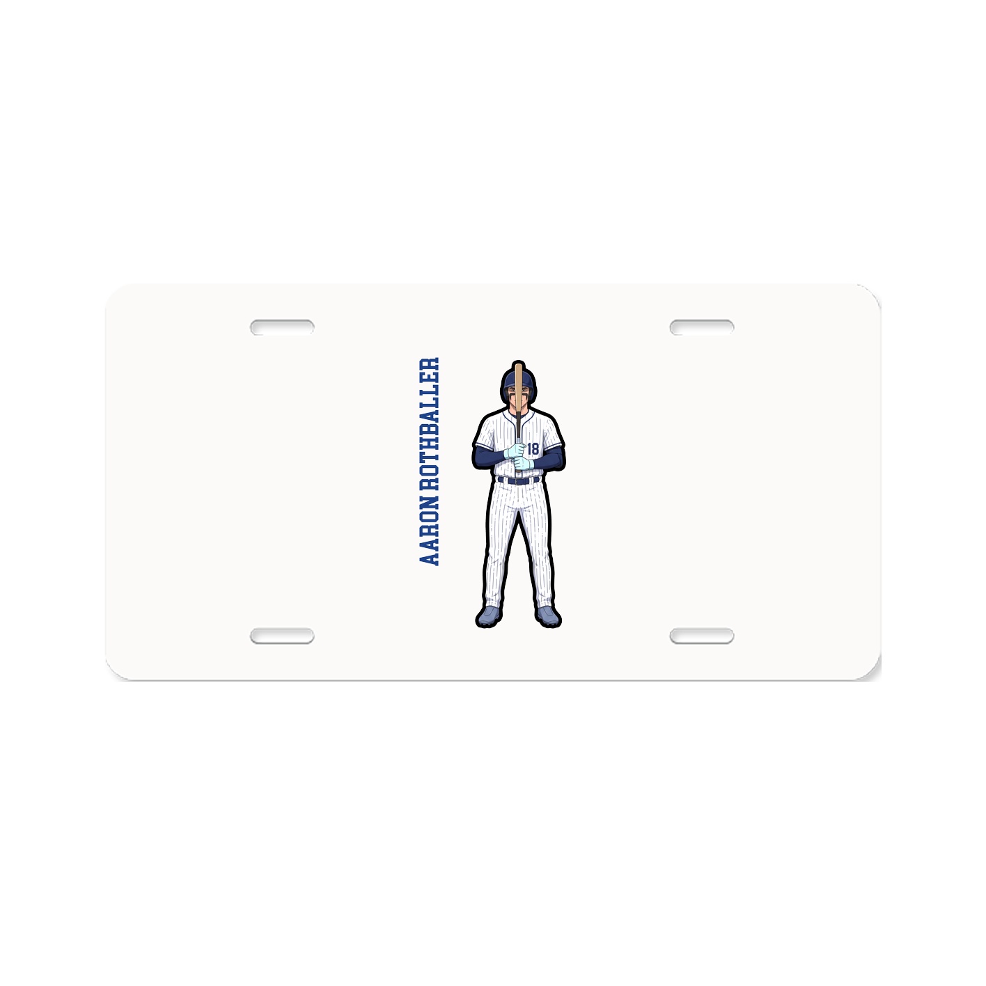 License Plate — Name Vertical in Classic