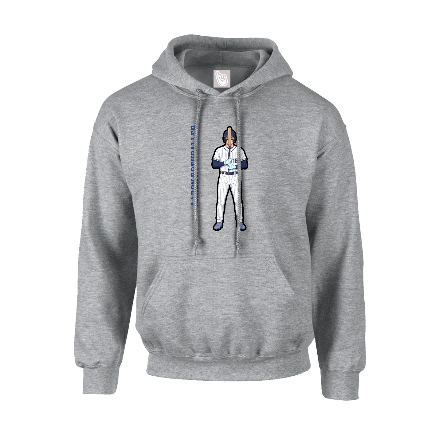 Hoodie — Name Vertical in Grey