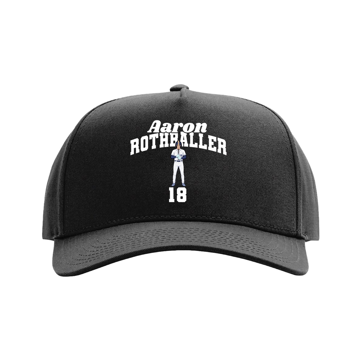 Full Fabric Five-Panel Champ Cap — Signature Arch in Black