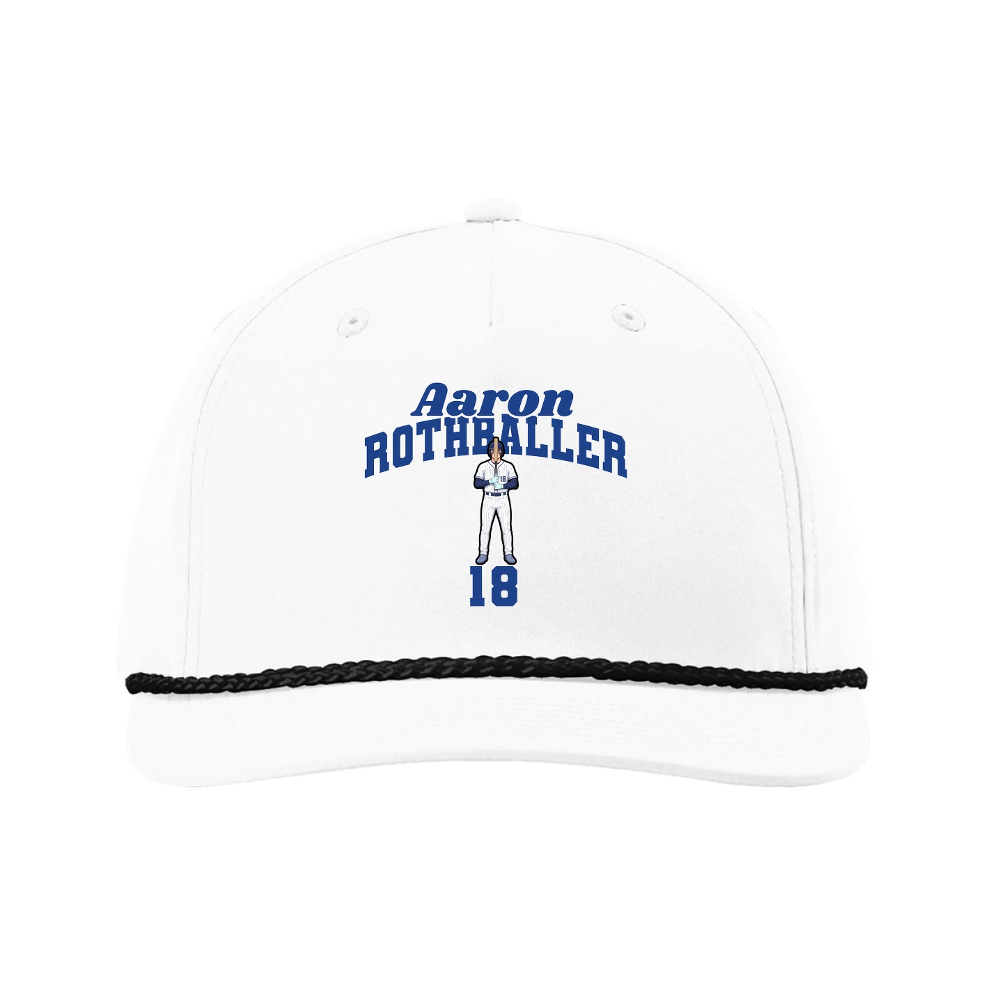 Five-Panel Classic Rope Cap — Signature Arch in White