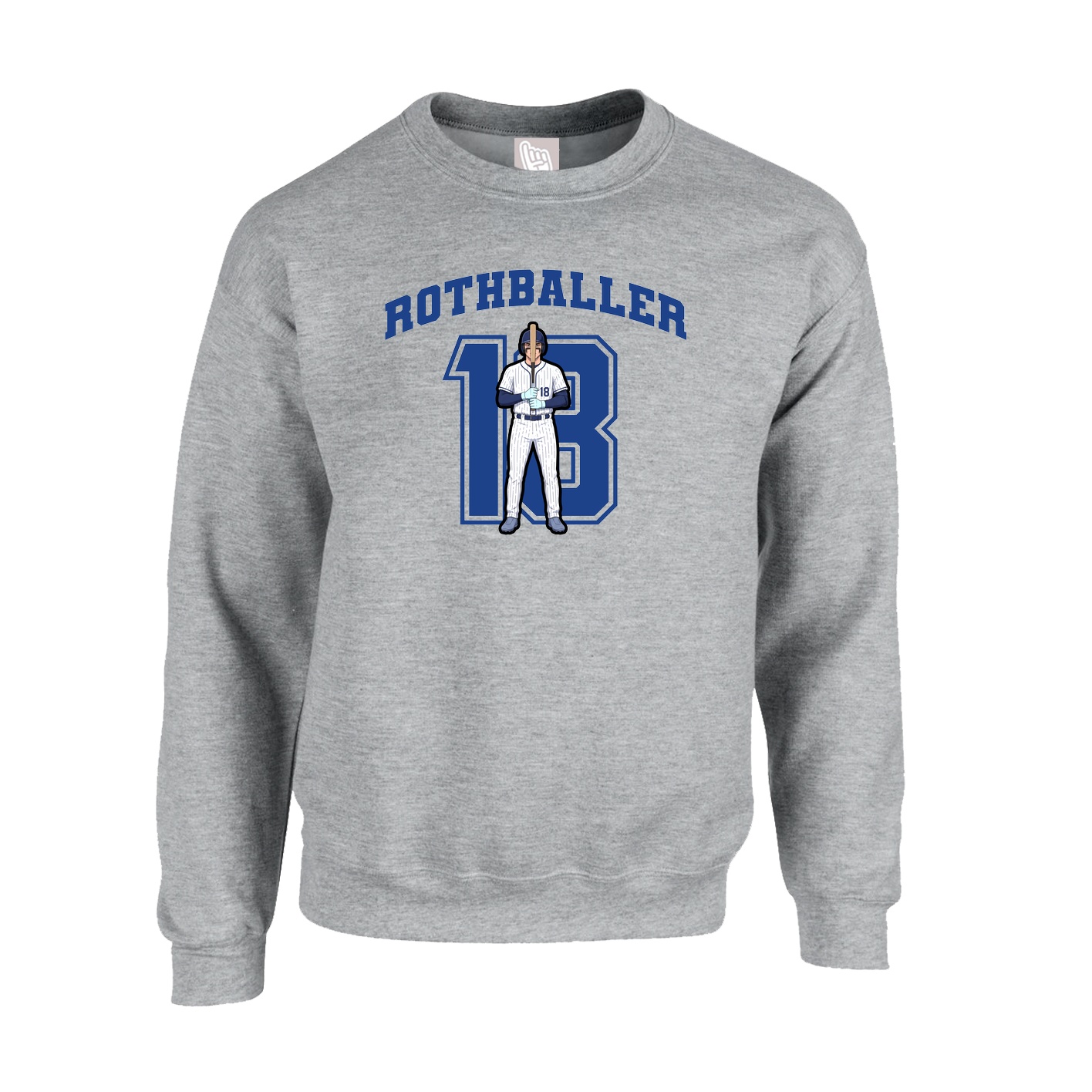 Fleece Crew — Number in Grey