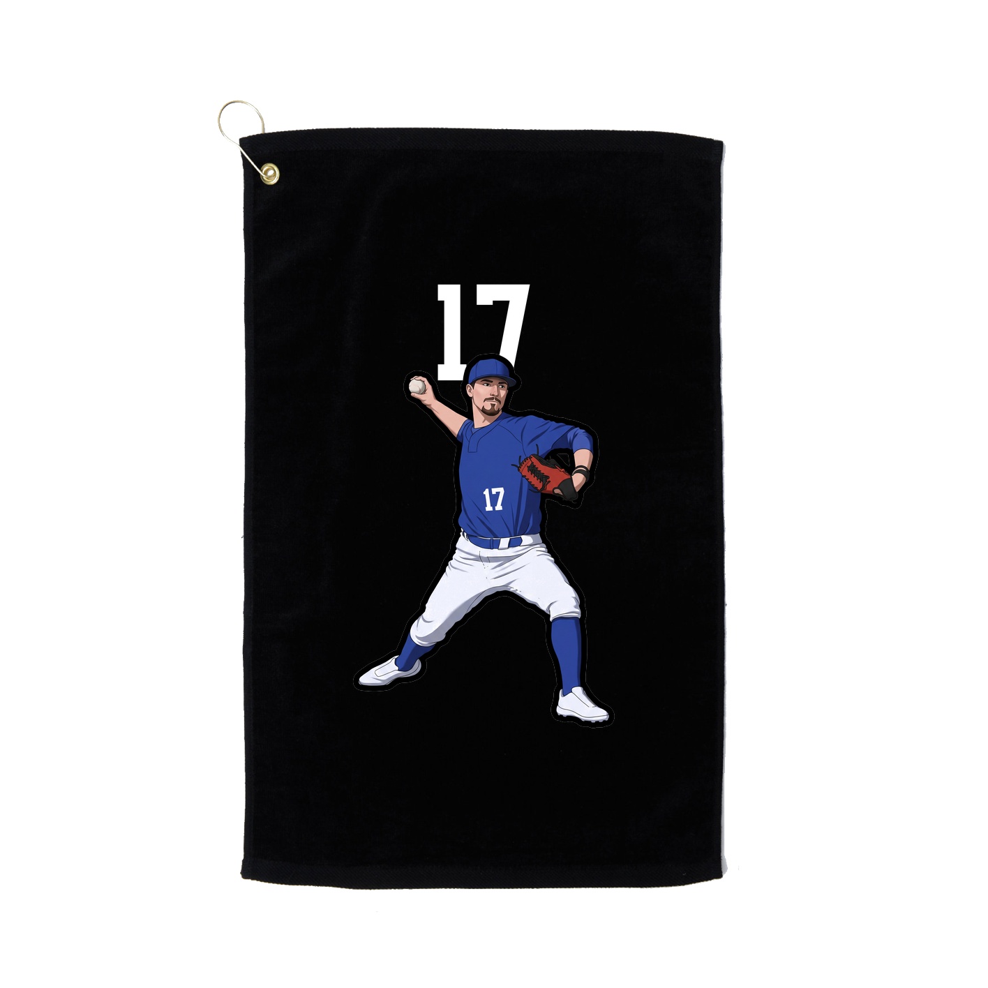 Golf Towel — Number Top in Black