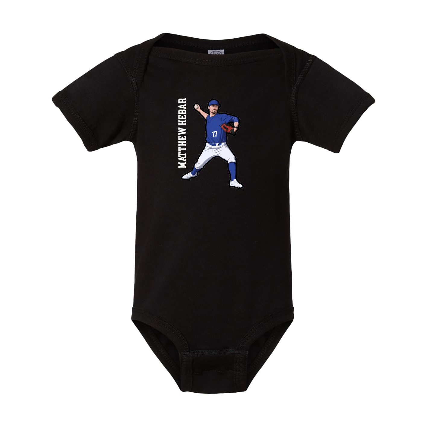 Baby Onesie — Name Vertical in Black