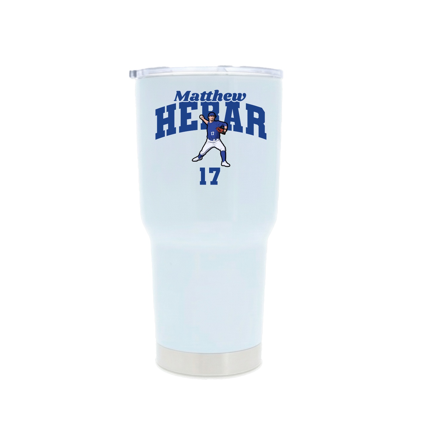 30oz Stainless Steel Tumbler — Signature Arch in White
