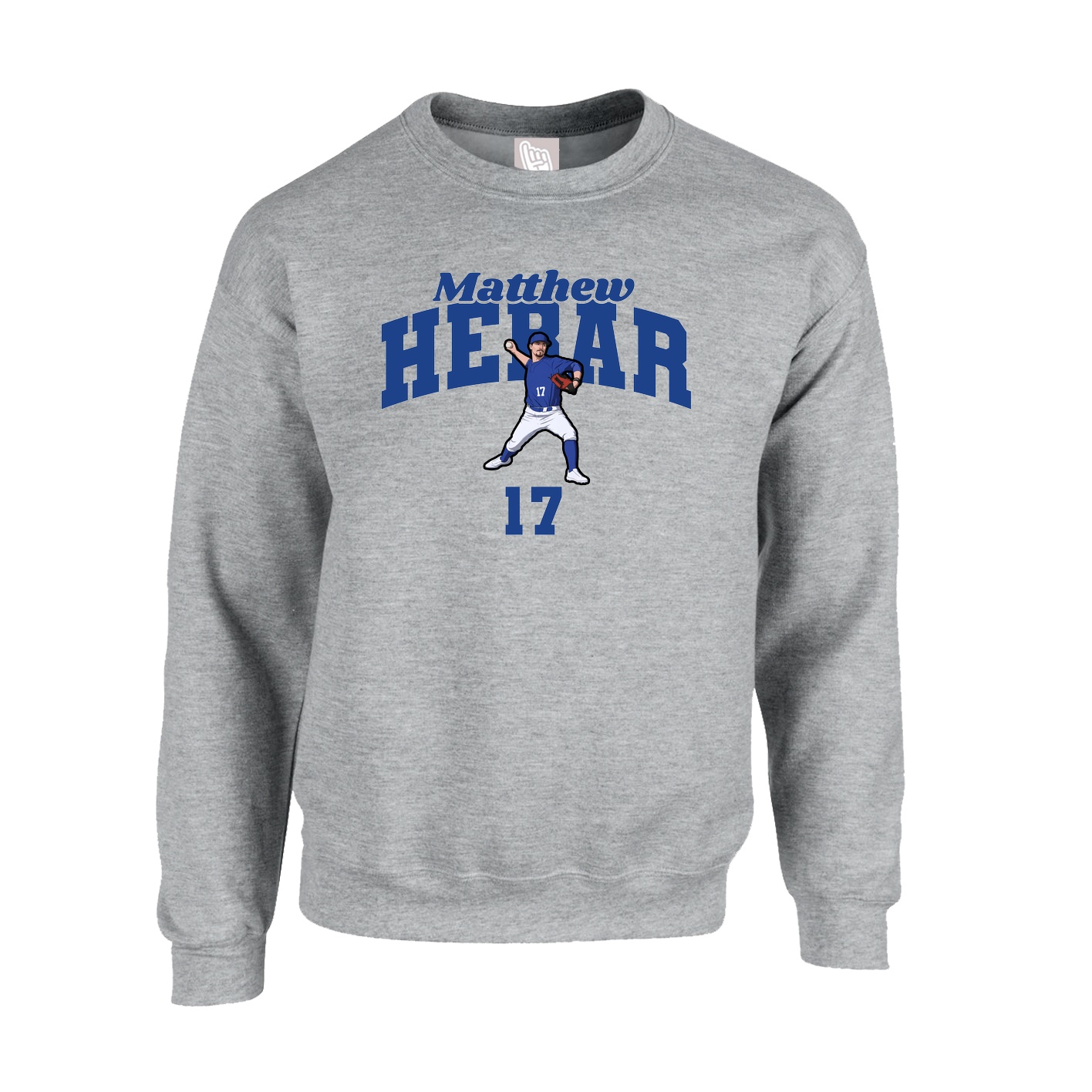 Fleece Crew — Signature Arch in Grey