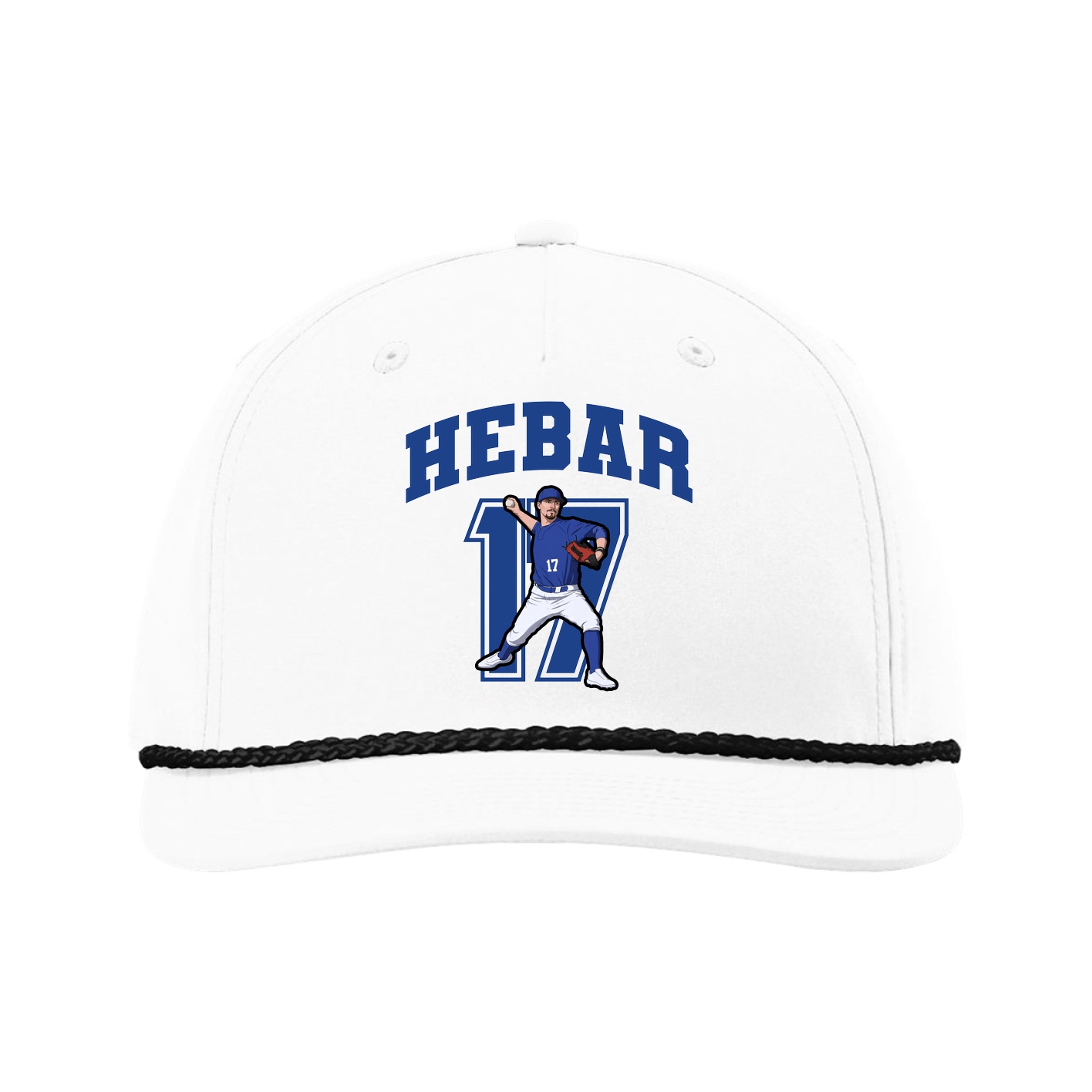 Five-Panel Classic Rope Cap — Number in White