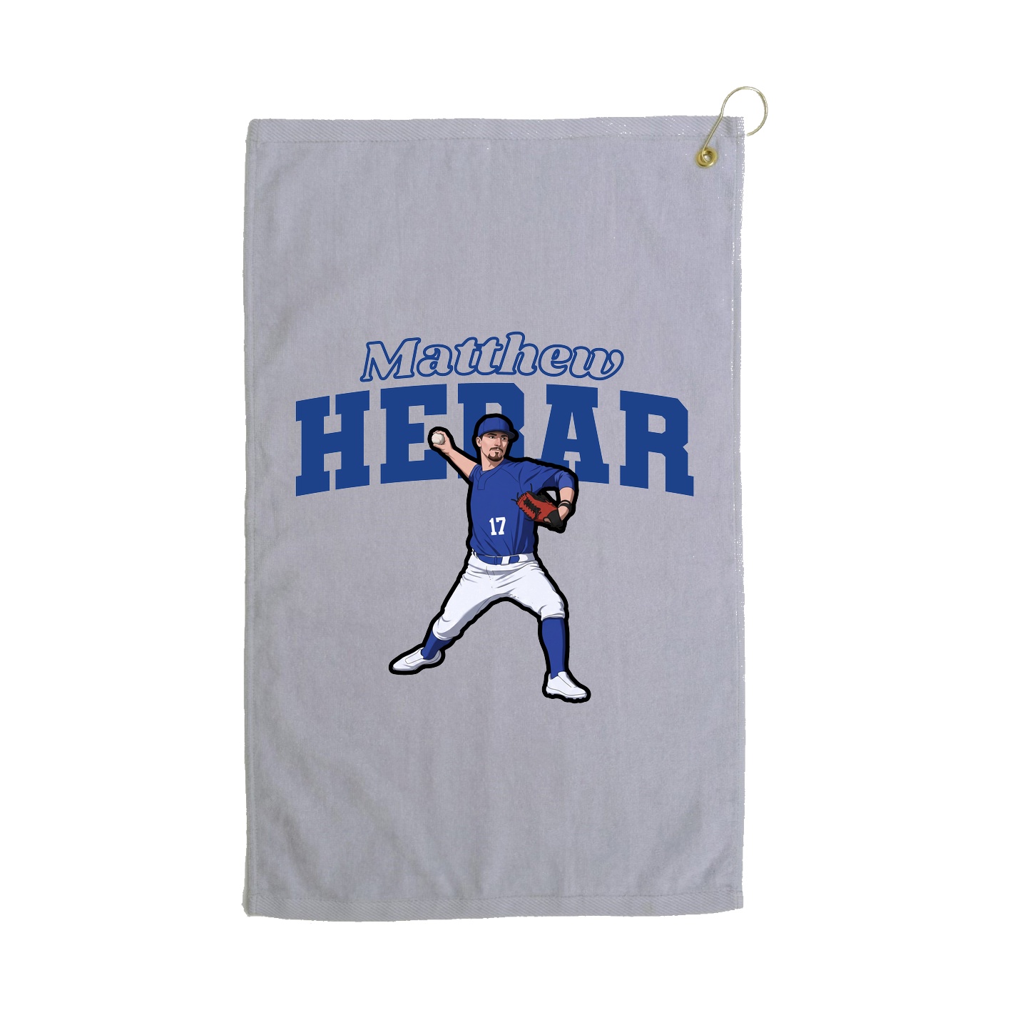 Golf Towel — Name Arch in Grey