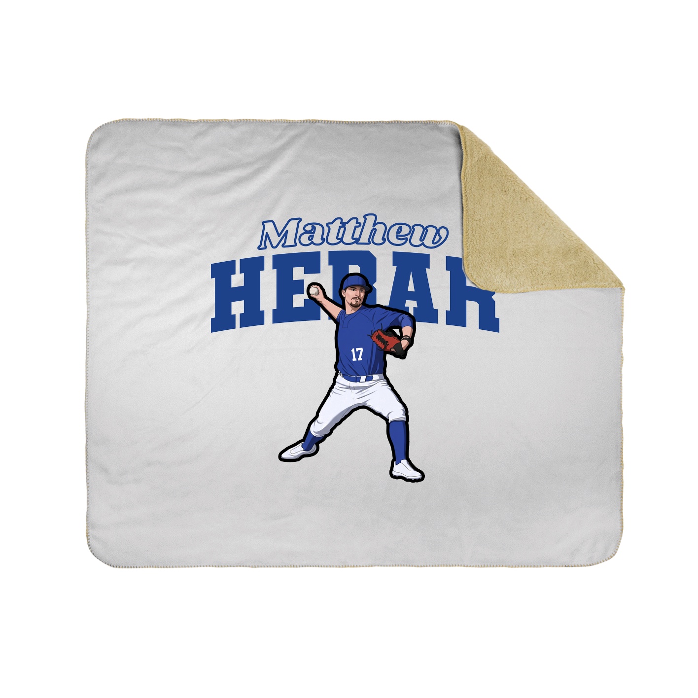 Throw Blanket — Name Arch in White