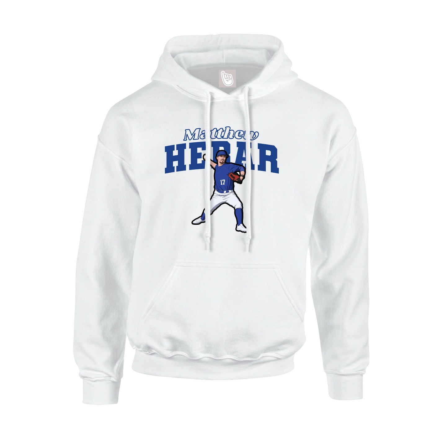 Youth Hoodie — Name Arch in White
