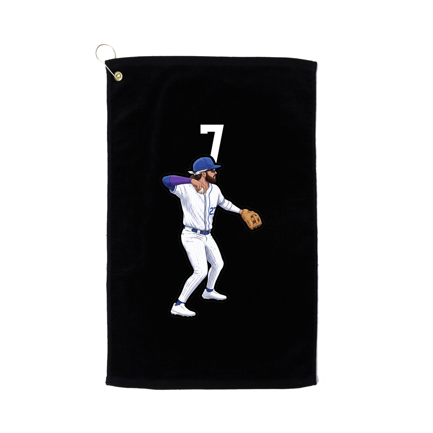 Golf Towel — Number Top in Black
