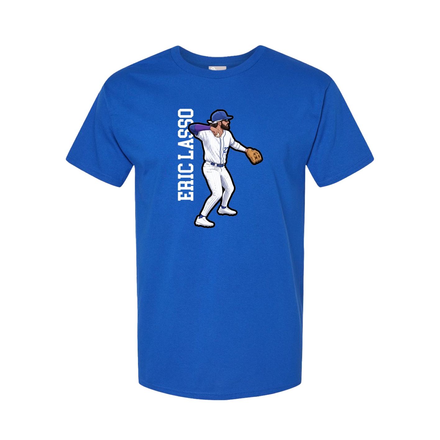 Youth Tee — Name Vertical in Royal
