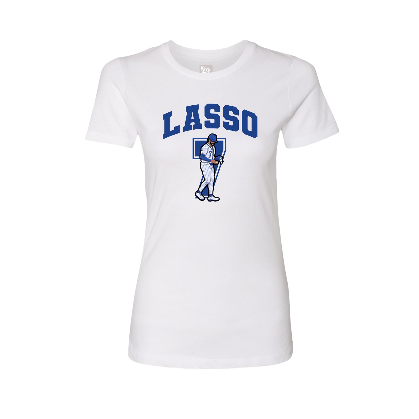 Fitted Women's Tee — Number in White