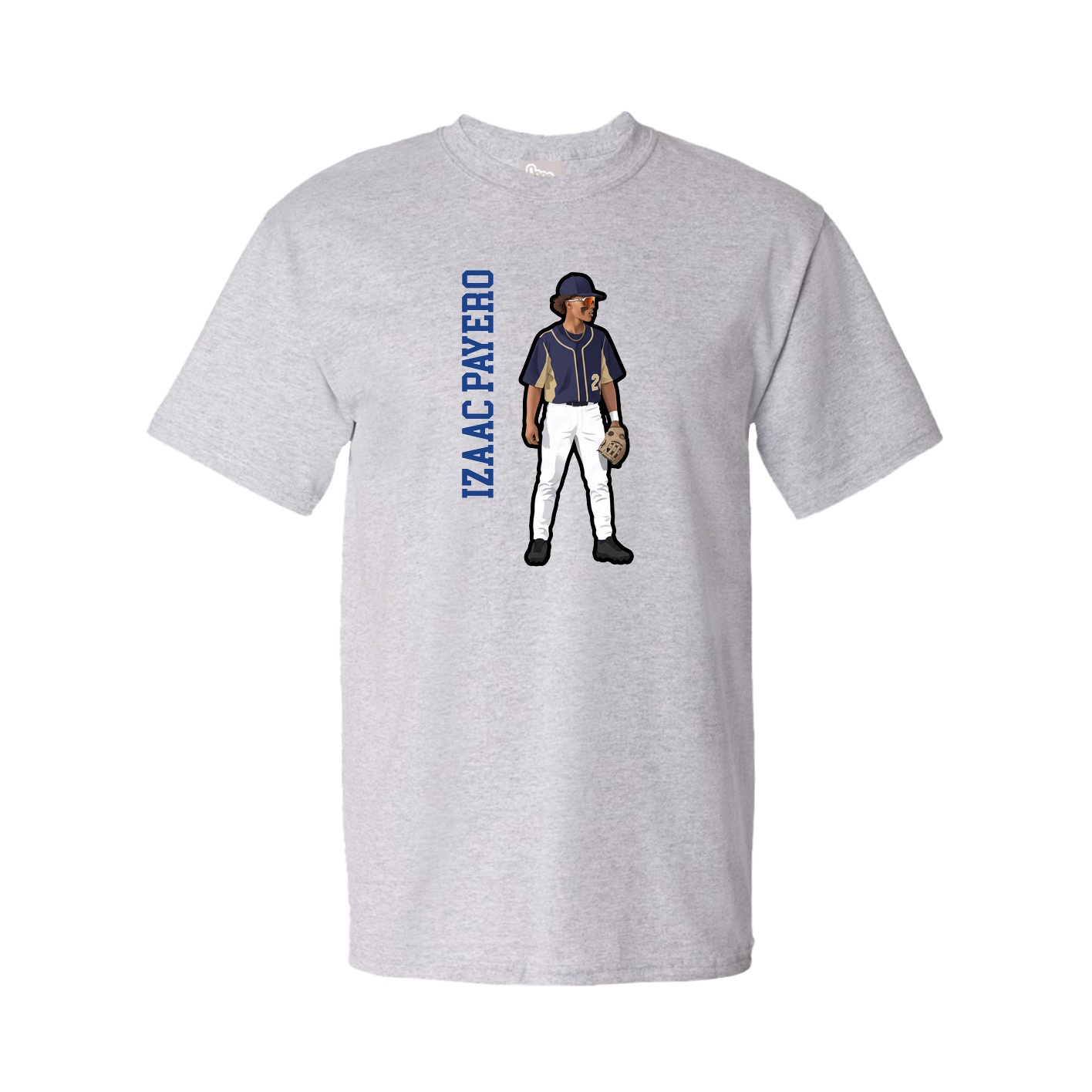 Youth Tee — Name Vertical in Grey